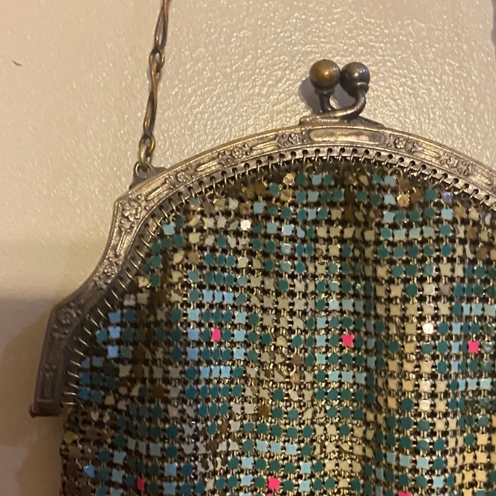 Antique Mandalian Purse Enamel Mesh Art Deco